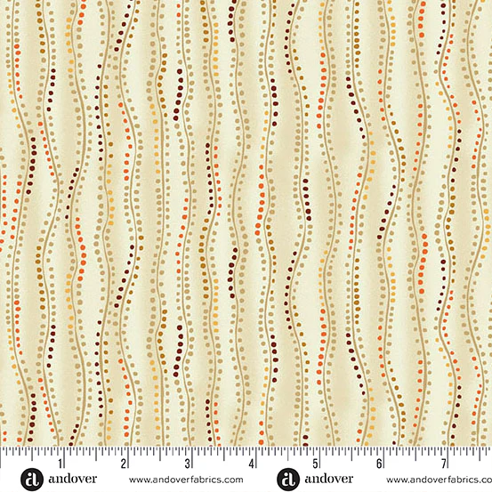 Andover/Makower Golden MU161 Q Cream Stripe By The Yard