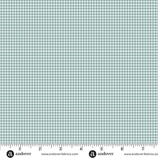 Andover/Makower Little Ones MU188 T Teal Gingham By The Yard