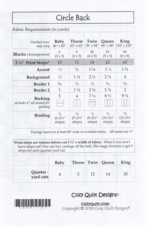 CIRCLE BACK - Cozy Quilt Designs Pattern - Image 2