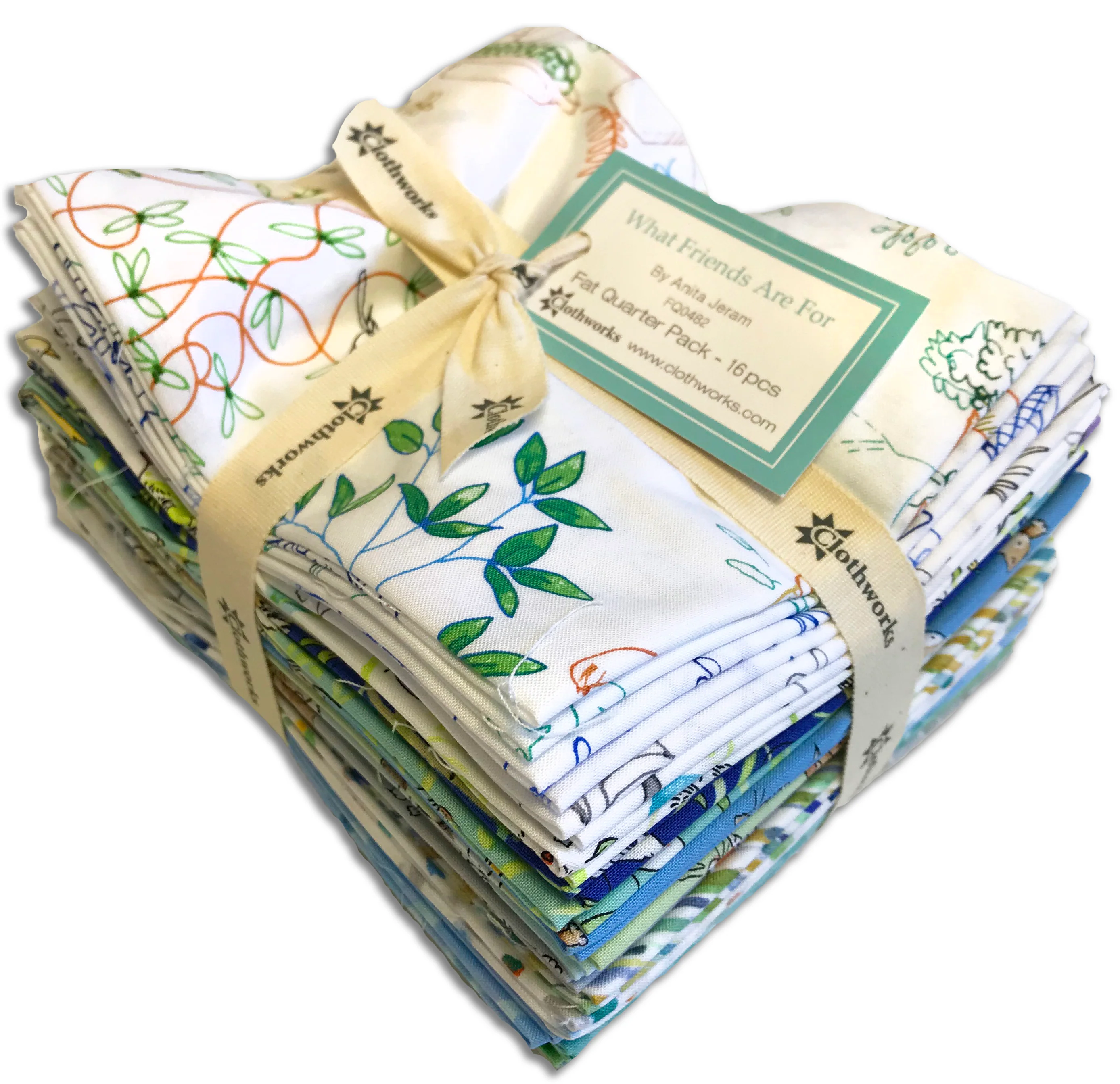 Clothworks Pre-Cut 16 Piece Fat Quarter Bundle - What Friends Are For - Image 3