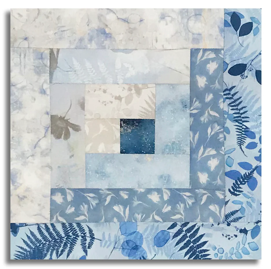 Clothworks Pre-Cut Log Cabin Table Runner Kit - Naturescape - Sky - Image 2