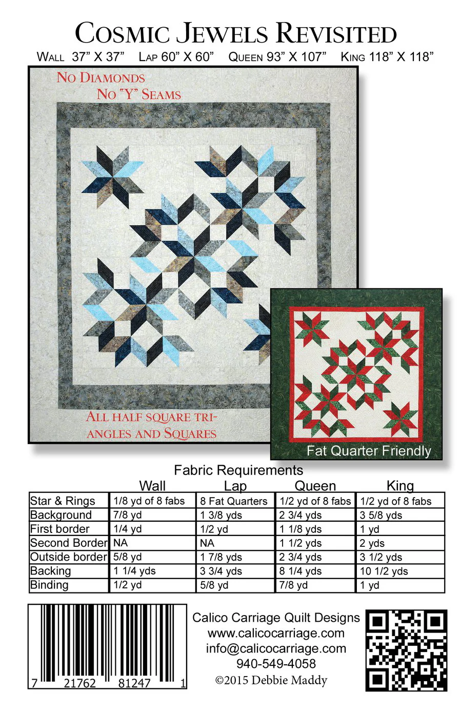 COSMIC JEWELS REVISITED - Calico Carriage Quilt Designs Pattern CCQD158 - Image 2