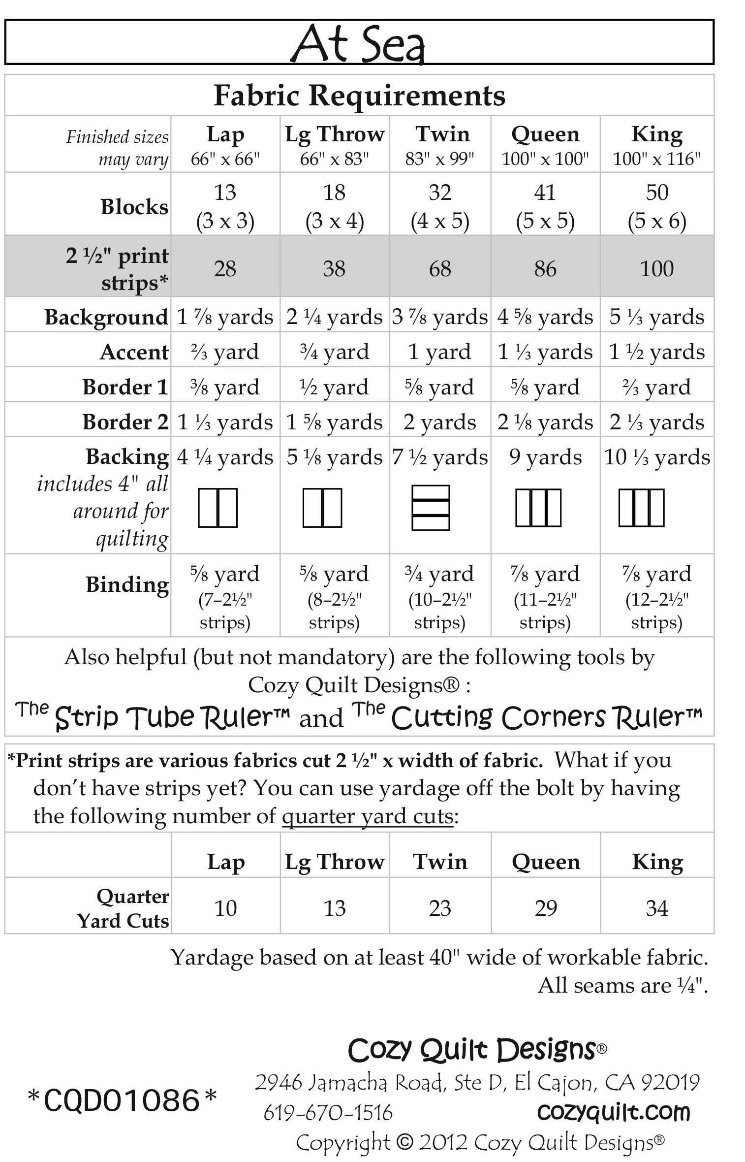 AT SEA - Cozy Quilt Designs Pattern - Image 2