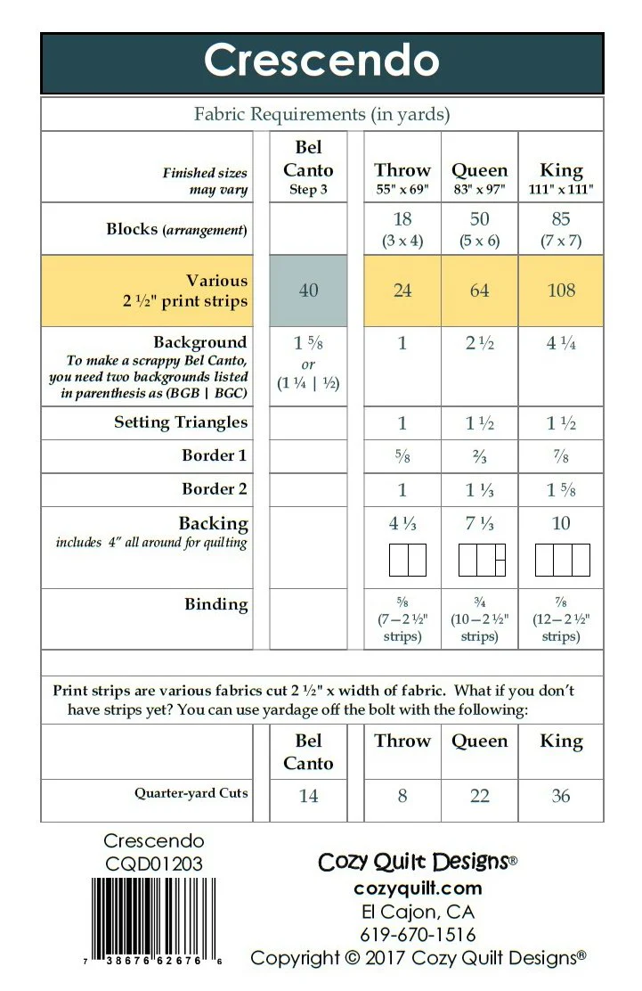 CRESCENDO - Cozy Quilt Designs Pattern DIGITAL DOWNLOAD - Image 2