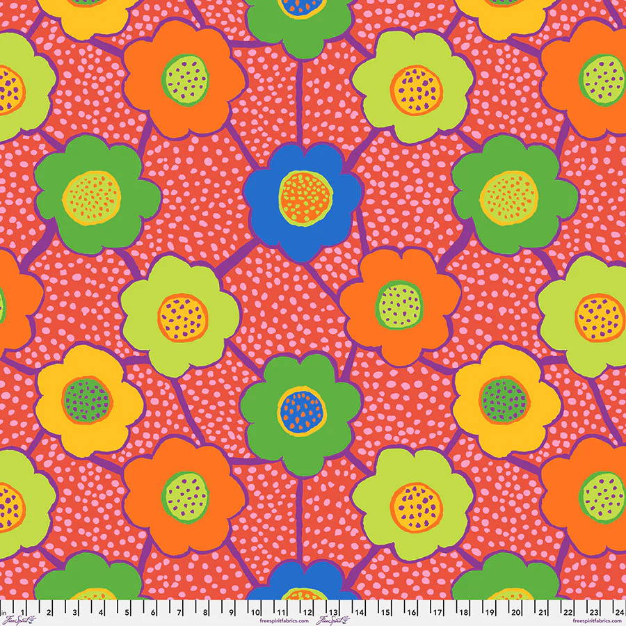 Free Spirit Kaffe Fassett Collective PWBM099 Red Floral Connections By The Yard