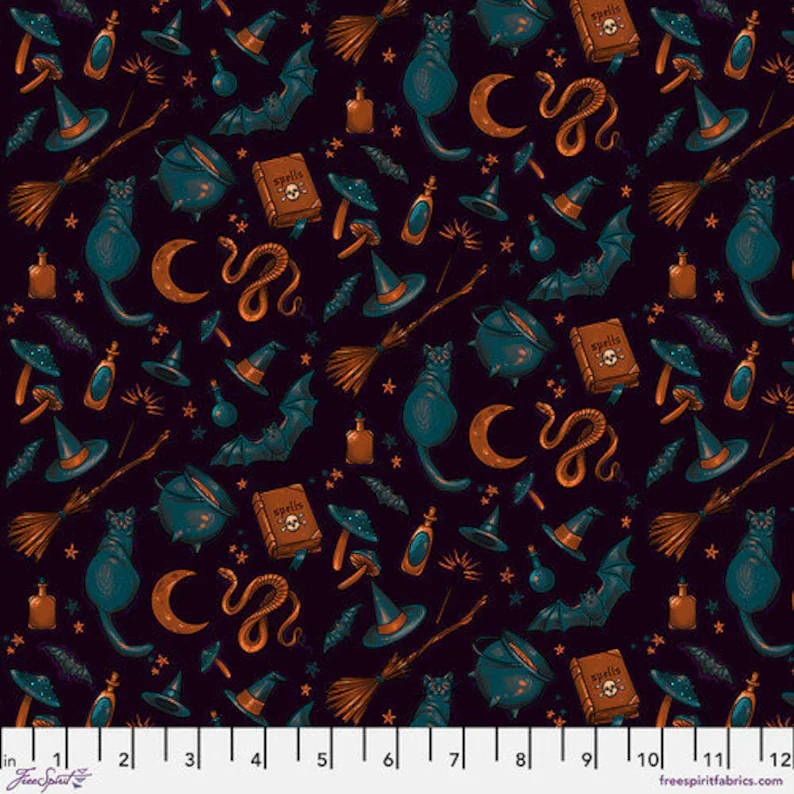 Free Spirit Mystic Moonlight PWRH091 Purple Cottage Halloween By The Yard