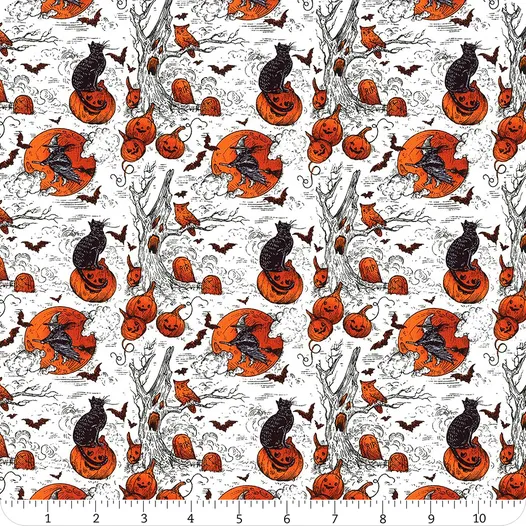 Free Spirit PWRH126 White Small Haunted Toile By The Yard