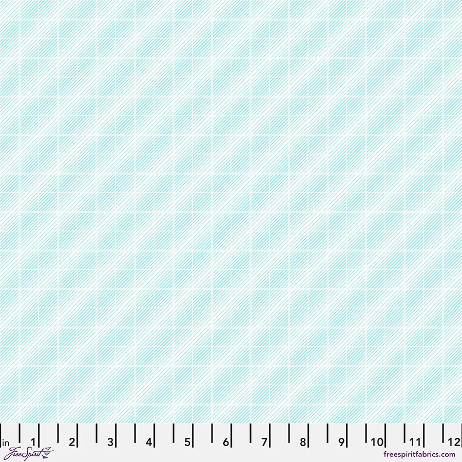Free Spirit Modern Shirtings PWVF012 Aqua Keeper Plaid By The Yard