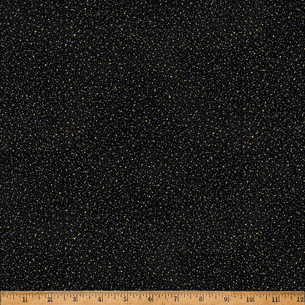 Hoffman Metallic - Blooming Holidays X7793 4G Black/Gold Speckles By The Yard