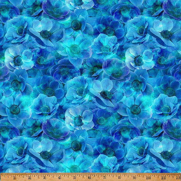 Hoffman Spectrum Print Flourish X5629 17 Cobalt By The Yard