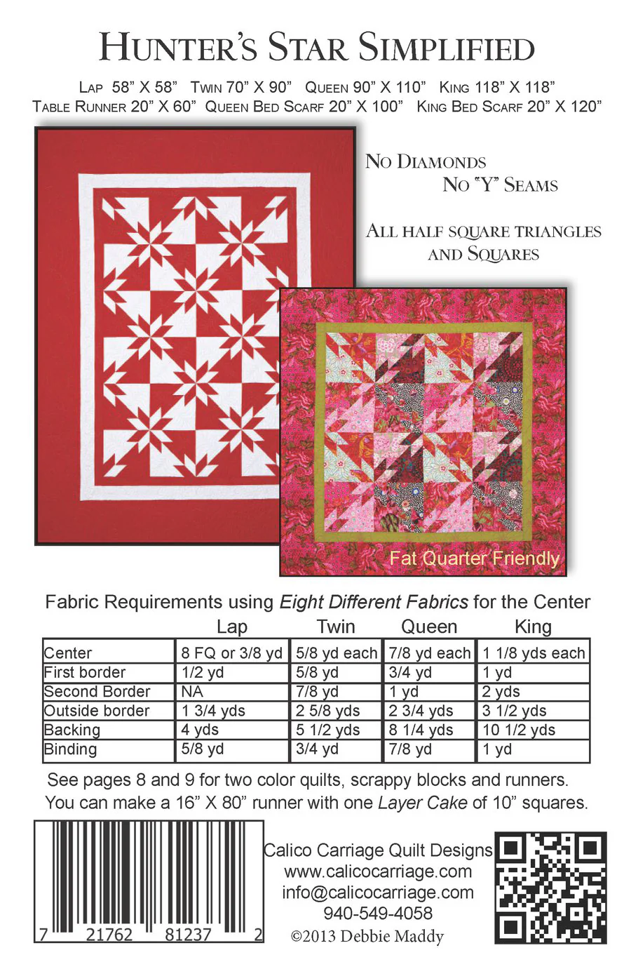 HUNTER'S STAR SIMPLIFIED - Calico Carriage Quilt Designs Pattern CCQD153 DIGITAL DOWNLOAD - Image 2