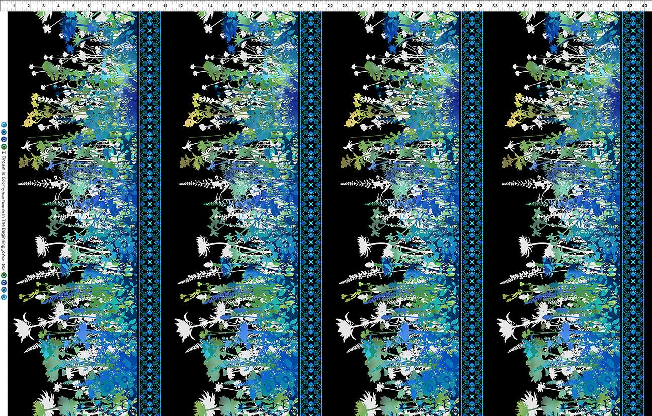 In The Beginning I Dream In Color 1-IDC 2 Border Stripe Blue By The Yard