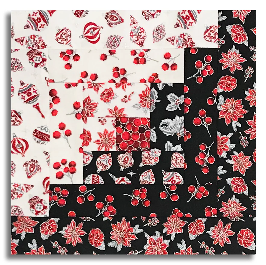 Jordan Fabrics Pre-Cut Log Cabin Table Runner Kit - Christmas Blossom Silver 2 - Image 2
