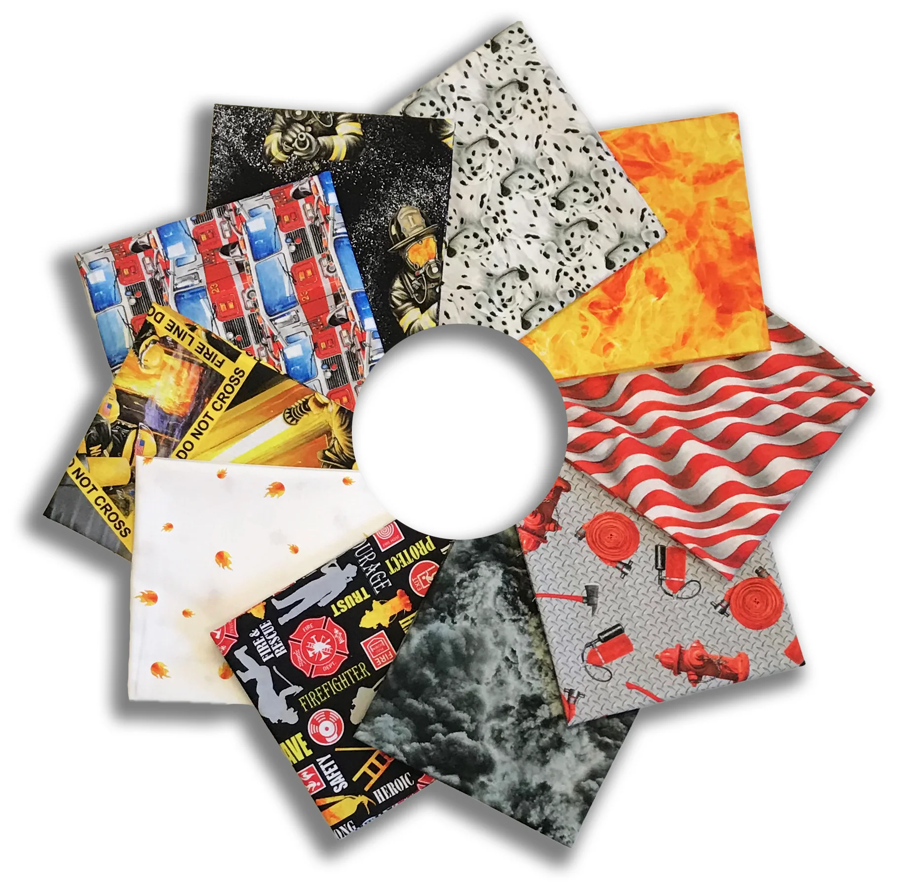 Matt's Blank Quilting Digital Pre-Cut 10 Piece Fat Quarter Bundle - Fire Alarm