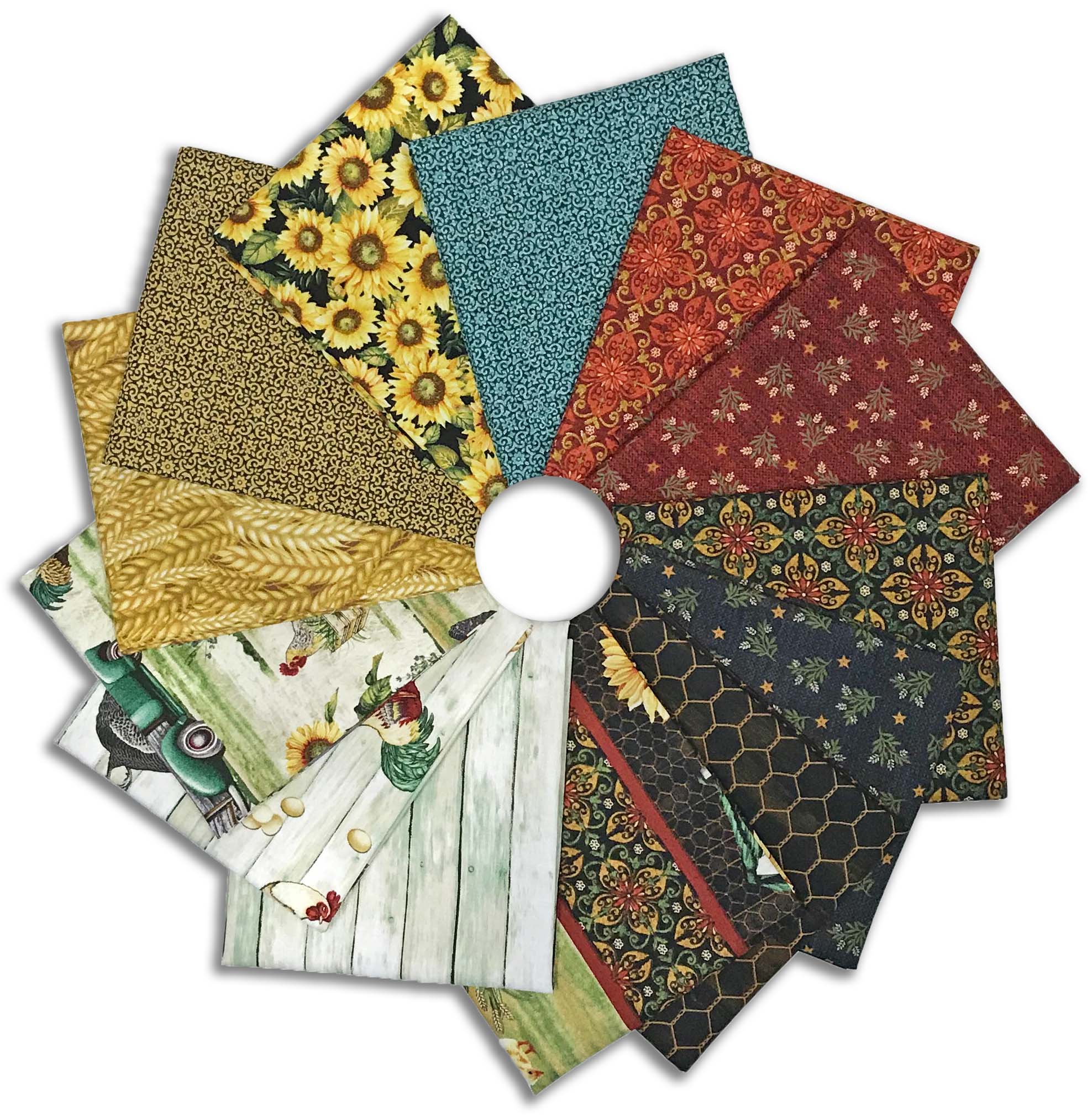 Matt's Henry Glass & Co. 13 Piece Fat Quarter Bundle - Chicken Shack