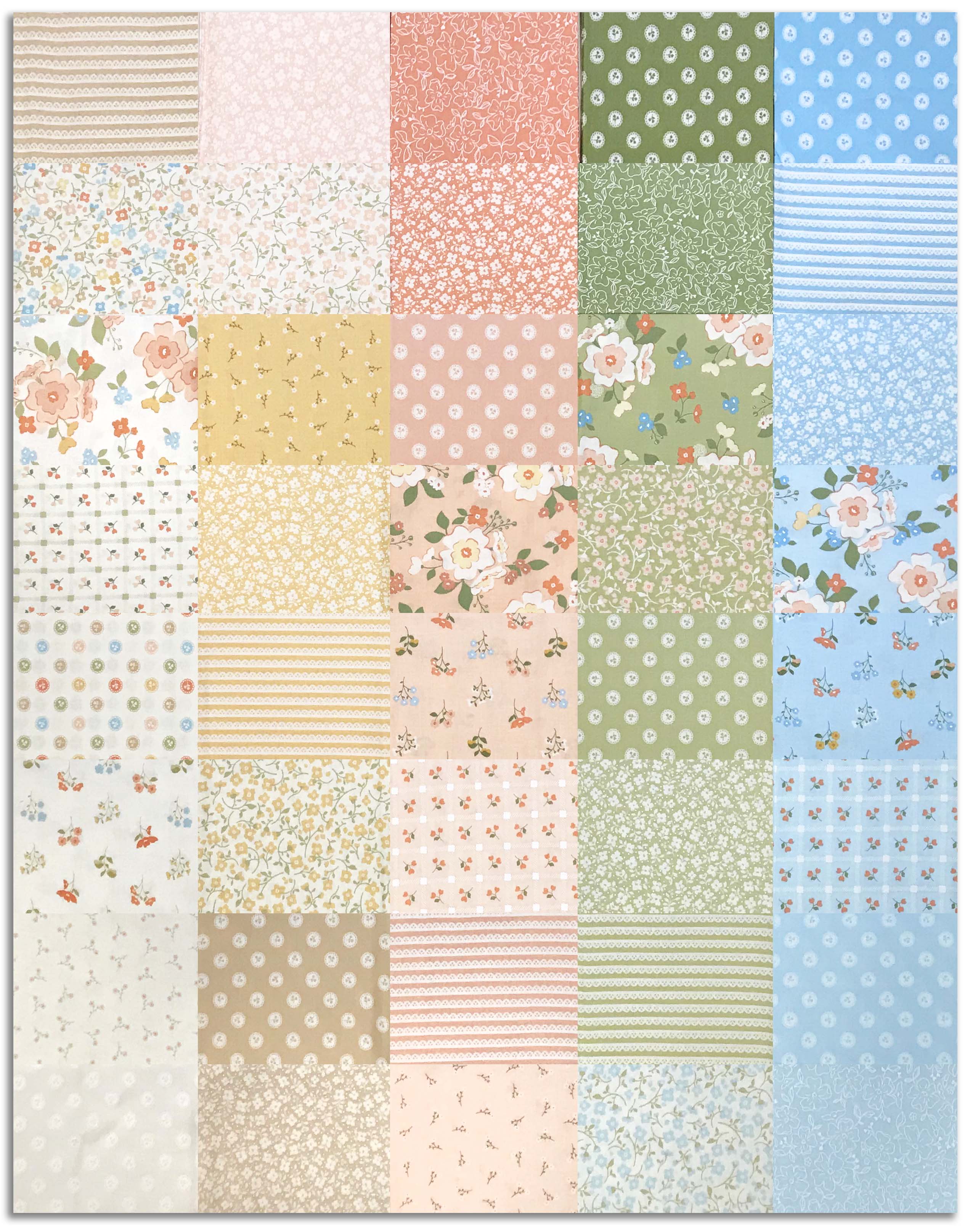 Moda - Pre-Cut 40 Piece Fat Quarter Bundle - Dainty Meadow - Image 2