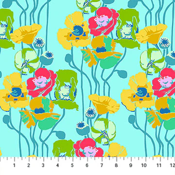 Northcott Overdressed AMT151 40C Clear Pouring Poppies By The Yard
