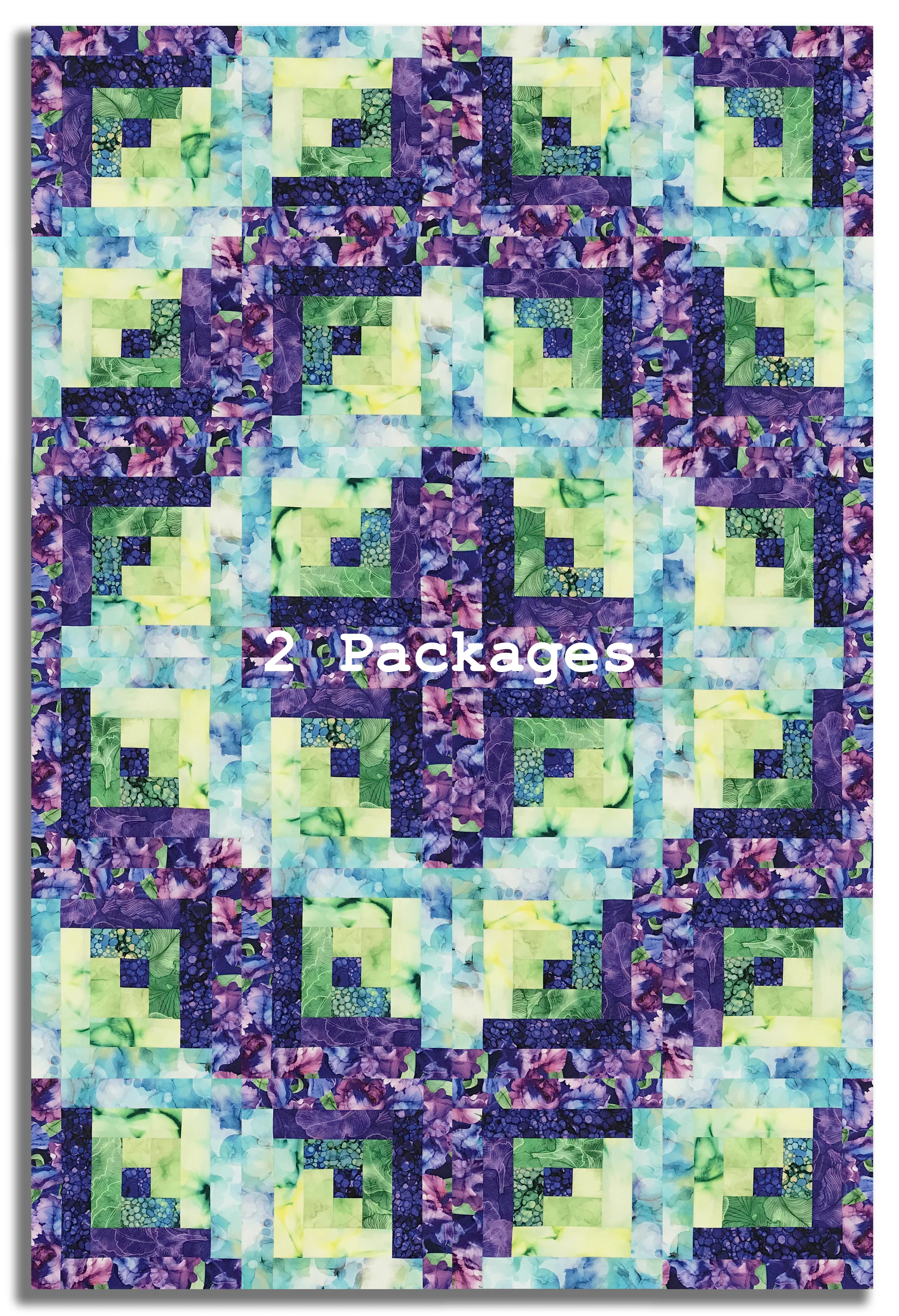 Northcott Pre-Cut 12 Block Log Cabin Quilt Kit -  Infatuation - Image 4