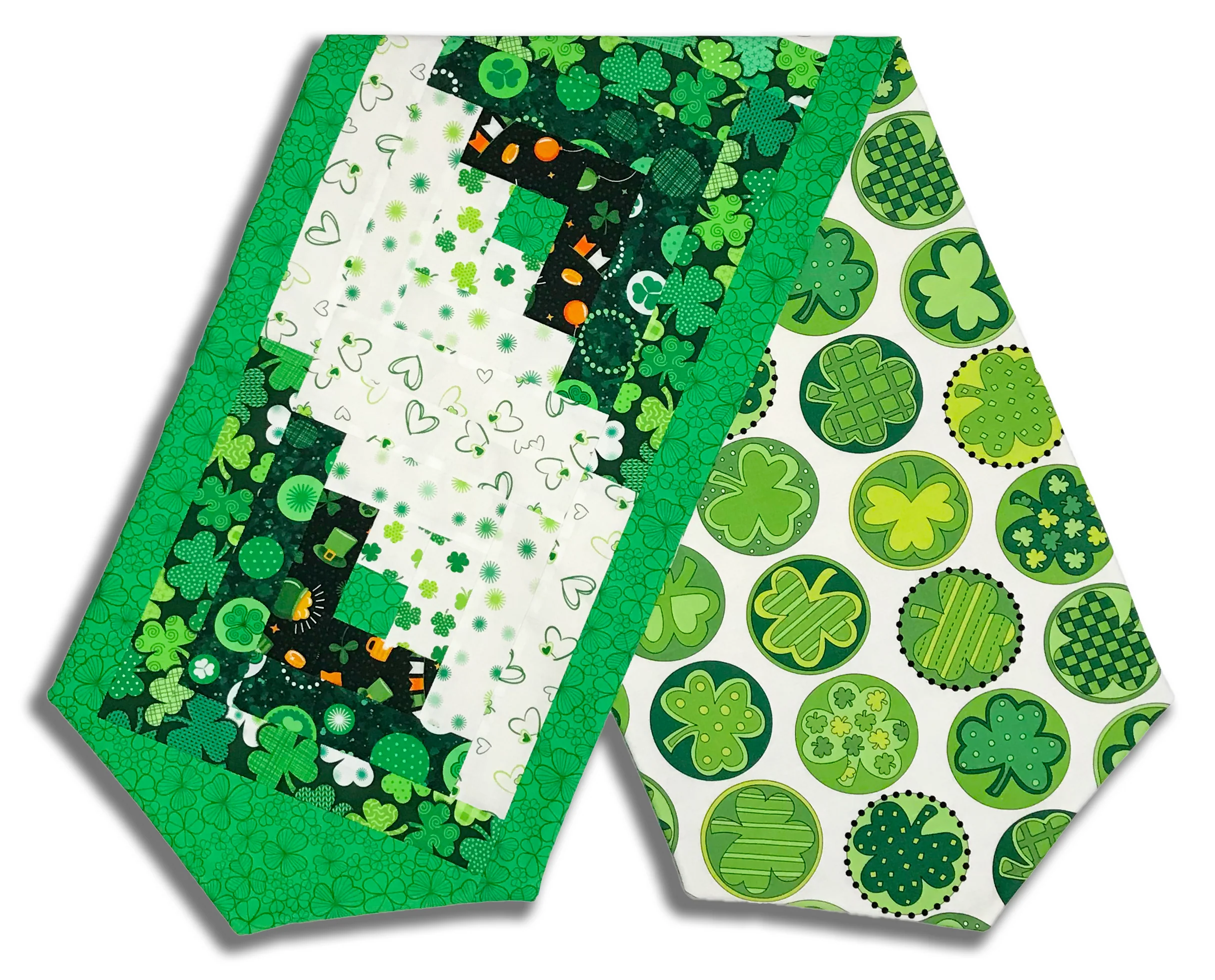 Northcott Pre-Cut Log Cabin Table Runner Kit - Paddy's Parade 2