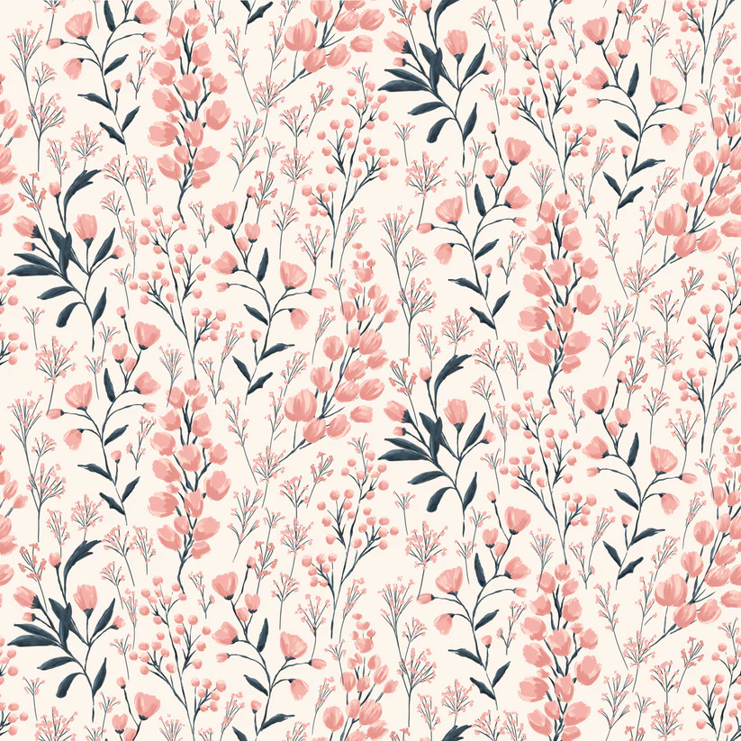 Poppie Cotton Painted Blossoms PB24660 Field Of Dreams White By The Yard