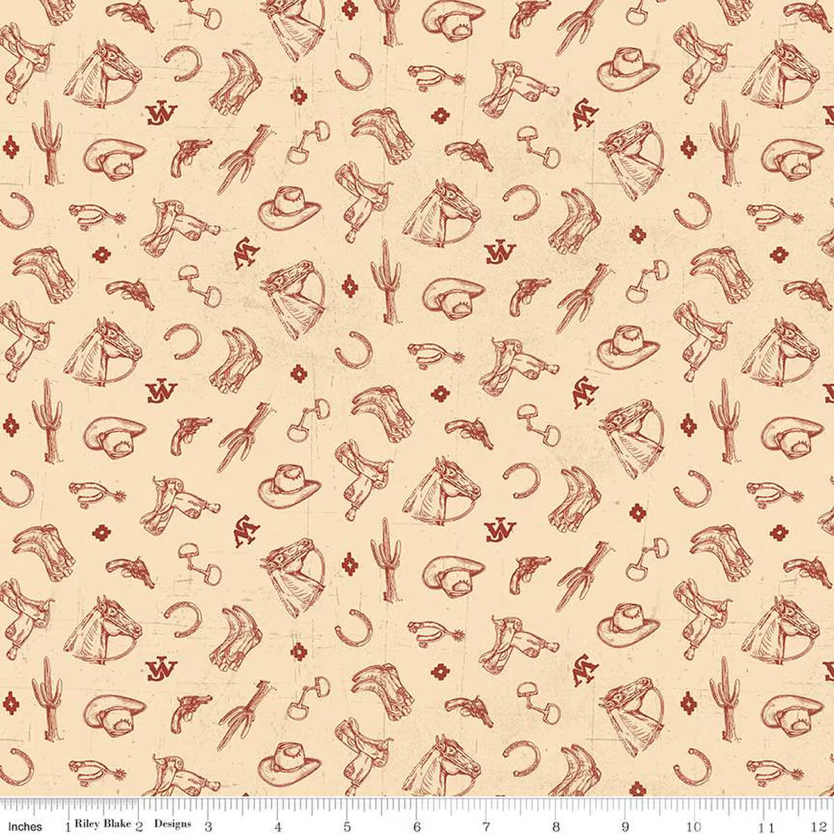 Riley Blake John Wayne American West C16625 Cream Icons By The Yard