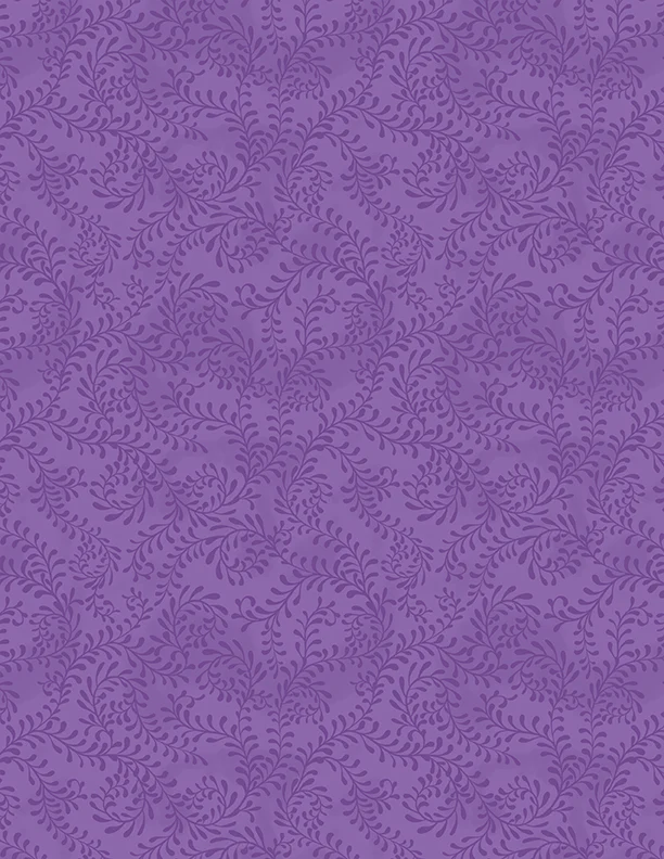 Wilmington Essentials 27650 606 Purple Swirling Leaves By The Yard