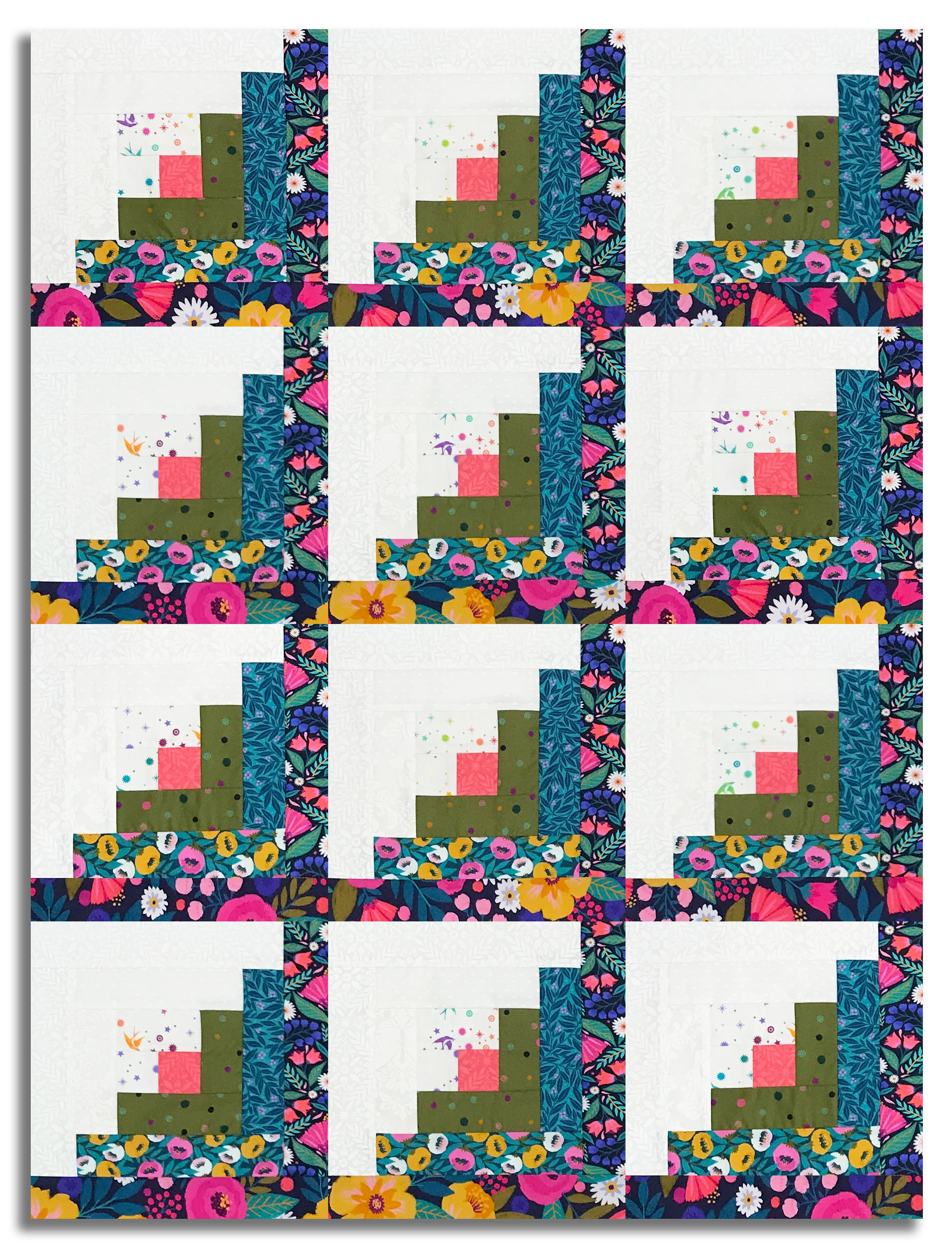Windham Pre-Cut 12 Block Log Cabin Quilt Kit - Dayspring - Image 2