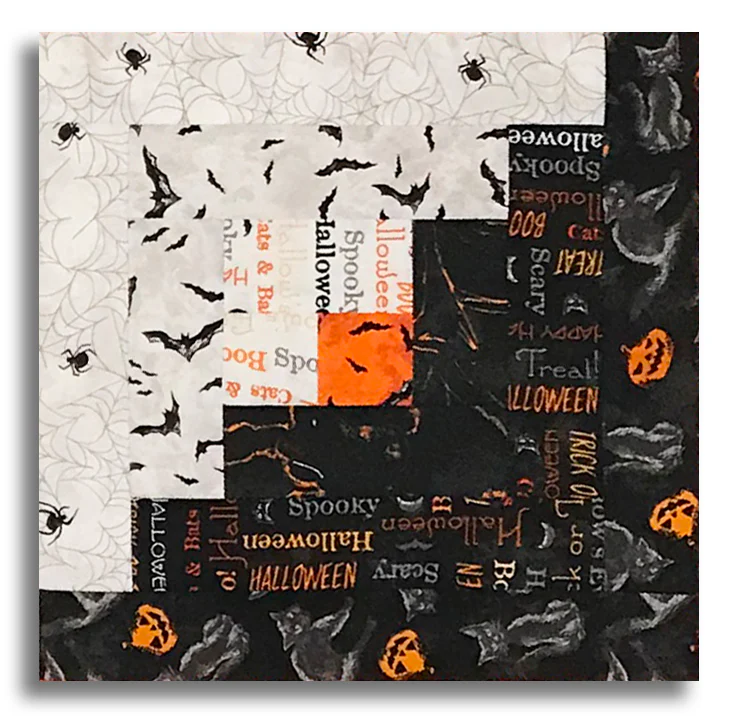 Windham Pre-Cut Log Cabin Table Runner Kit - Hallow's Eve - Black - Image 2
